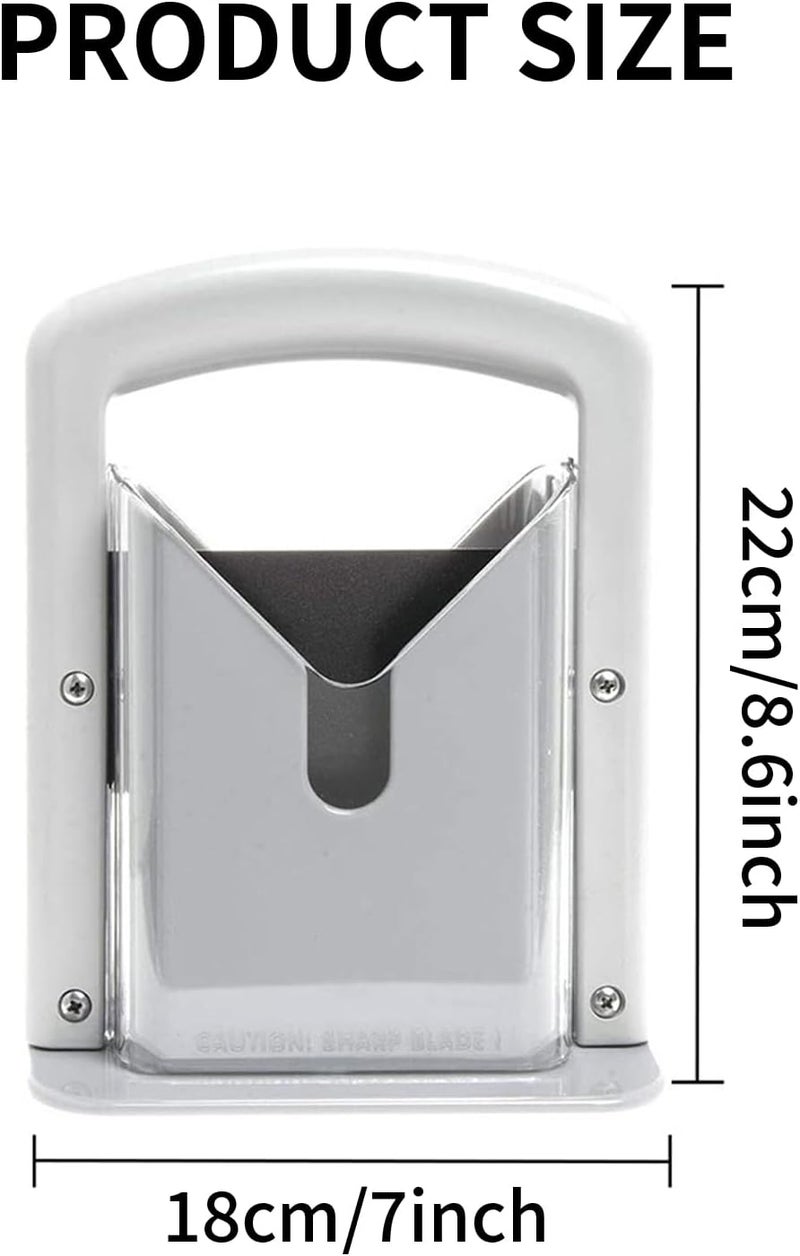 XPAPOV Bagel Slicer, Perfect for Bagels, Safe Grip, Safety Shield, Bagel Cutter Stainless Steel, Universal Slicer (White) - Image 3